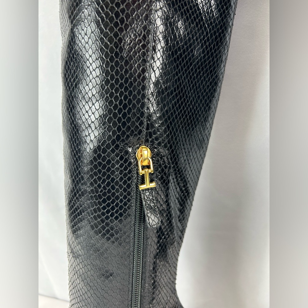 Tom Ford 105mm Glossy Python-Embossed Leather Ove… - image 7